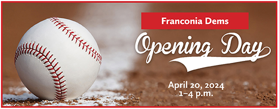 baseball with opening day information